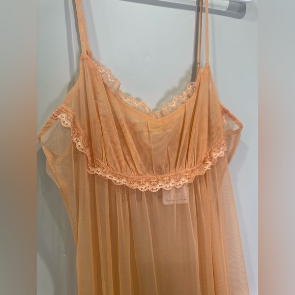 Free People Intimately Peach Madeline Mesh Maxi Slip Sheer Dress - Picture 4 of 6